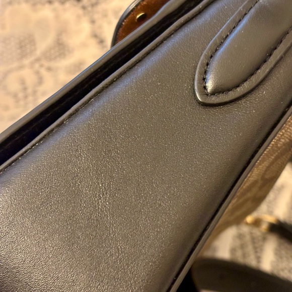 Coach Georgie Shoulder Bag In Colorblock Signature Canvas With Rivets - Picture 14 of 16